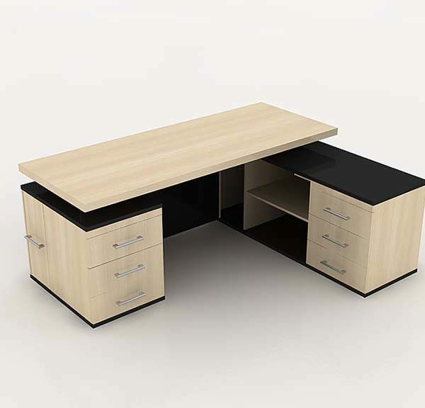 L-shaped executive desk